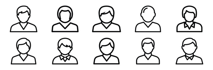 Fototapeta premium set of vector support agent notification icon. Customer service editable line icons set.