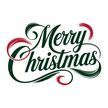 Merry Christmas Hand Lettering Typography Design &ndash; Festive Holiday Calligraphy