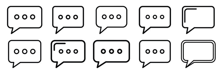 Naklejka premium set of vector support chat bubble icon. Customer service editable line icons set.