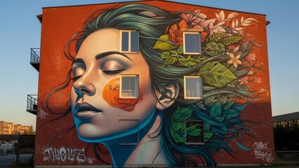 Young female athlete crossing the finish line with determination on a crowded track stadium