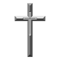 Faceted geometric christian cross with beveled effect clip art