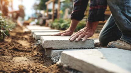 Flat lay of gloved hands building