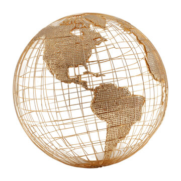 A luxurious gold globe on a black background