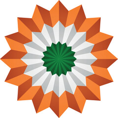 India National Flag Tricolor Rosette Badge, Flower Decoration for Republic Day and Independence Day National Celebration