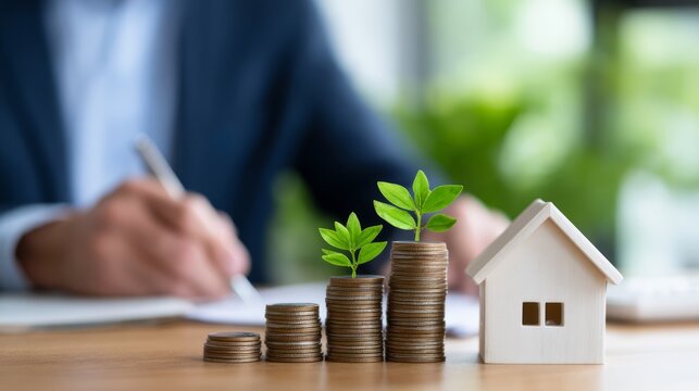 Investment Strategy Concept with Growth in Property and Finance Illustrated in Image