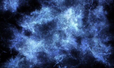 Obraz premium Abstract Blue Cosmic Nebula Galaxy Background
