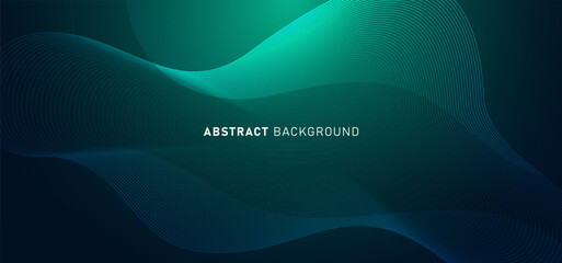 Digital technology futuristic internet network connection blue green background, abstract cloud cyber information communication, Ai big data, innovation future tech, lines dots illustration 3d vector