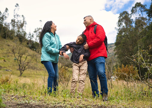 Family enjoying nature on a scenic hike
