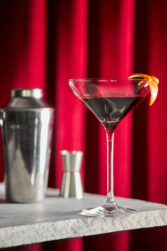 Elegant vermouth cocktail in a chic setting