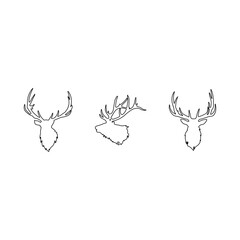 Moose Illustration: Line Art Animal Graphic isolated on transparent background