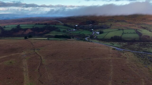Atmospheric moody winters morning at Merrivale Dartmoor