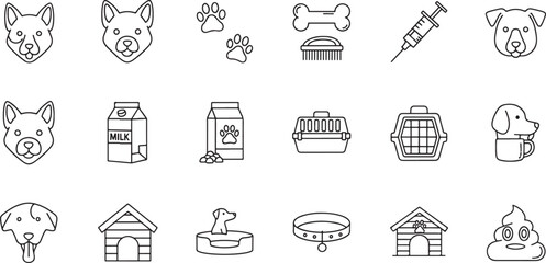 Fototapeta premium Dog related and symbols animal cartoon
