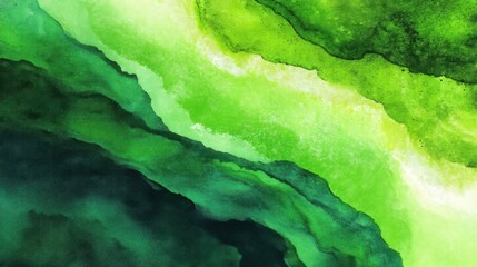 Obraz premium Vibrant green abstract painting with fluid swirls and textures.