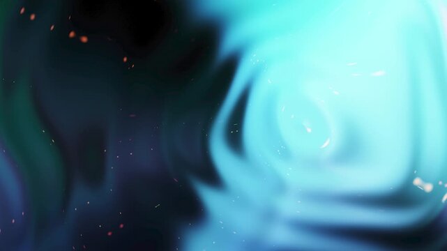 Abstract Swirling Blue and Dark Nebula with Glowing Particles