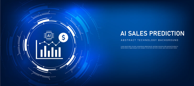 artificial intelligence help Sales Prediction in business with Futuristic Blue Concept