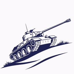 Tank on grass field © Mamun