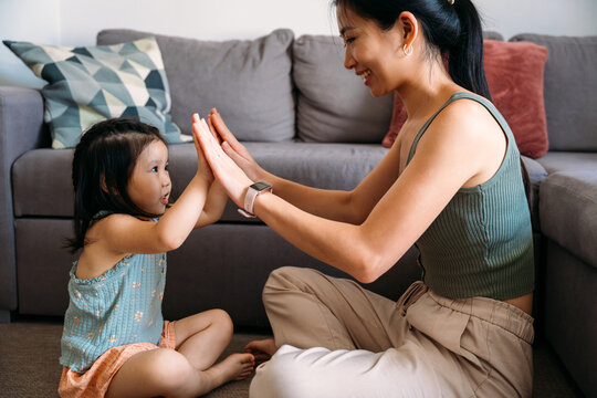 Mother and daughter enjoying quality time at home