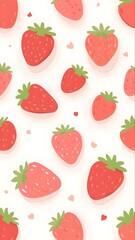 set of fresh strawberries