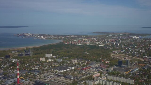 Aerial view of Pohja-Tallinn district and coast.