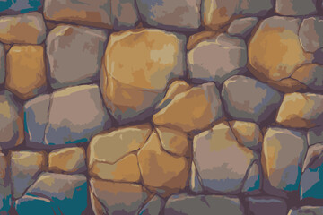 Stone wall texture vector illustration.