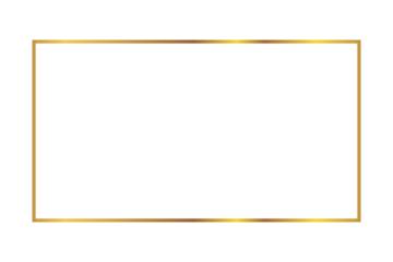 Golden rectangular frame border isolated on transparent background. Minimal luxury outline for poster, banner, invitation, certificate and social media design