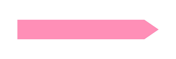 Pink right arrow banner for direction, highlights, navigation, labels and graphic design