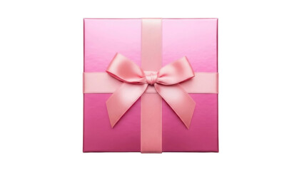 Pink Gift Box with Bow on Transparent Background PNG Image