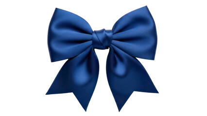 Elegant Blue Ribbon Bow on Transparent Background, PNG Image