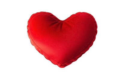 Red Plush Heart Isolated on Transparent PNG