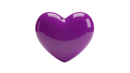 Shiny Purple Heart on Transparent PNG Image
