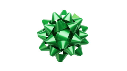 Vibrant Green Gift Bow on a Transparent PNG File