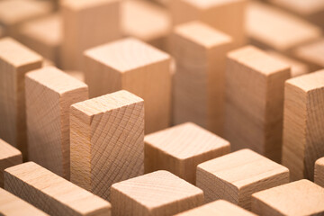 Modern city mady by small wooden blocks