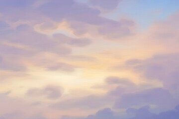 Obraz premium Cloudy Sky at Sunset with Soft Pastel Colors in Dreamy Lighting for Backgrounds