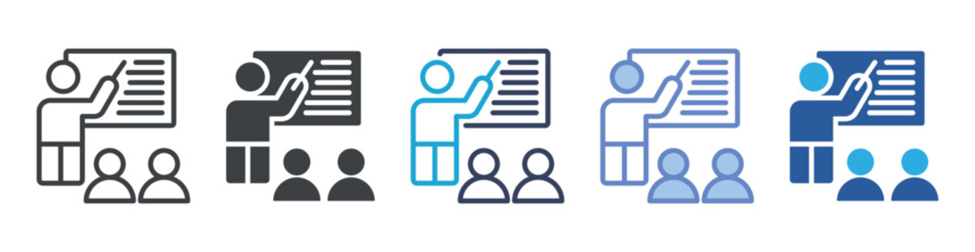 Presentation icon set multiple style collection