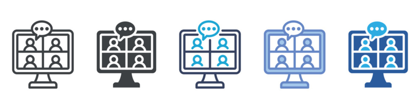 Online Workshop icon set multiple style collection