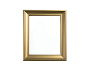 Ornate gold picture frame with white cutout space against black background