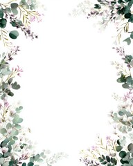Fototapeta premium Elegant botanical border frame perfect for celebrating Easter and springtime festivities