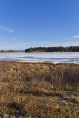 Astotin Lake on a Sunny Autumn Day