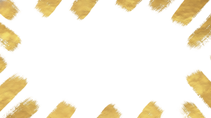 Gold and black abstract pattern isolated on transparent background