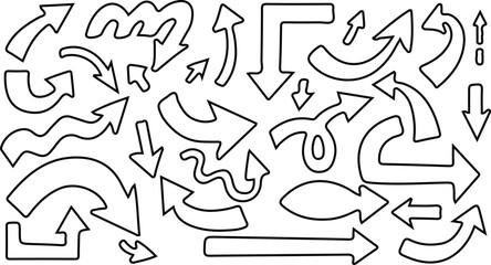 Obraz premium hand drawn outline icon set vector illustration collection design art