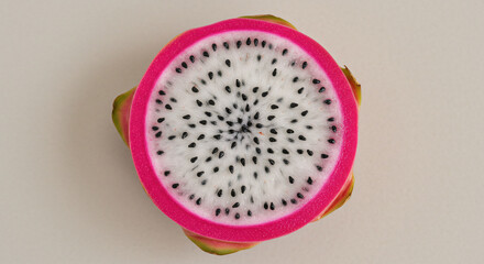 Sliced dragon fruit on neutral background