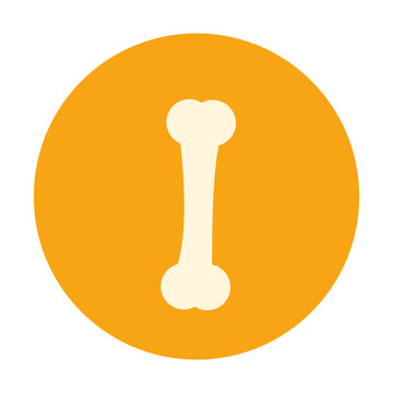 Flat bone circle icon