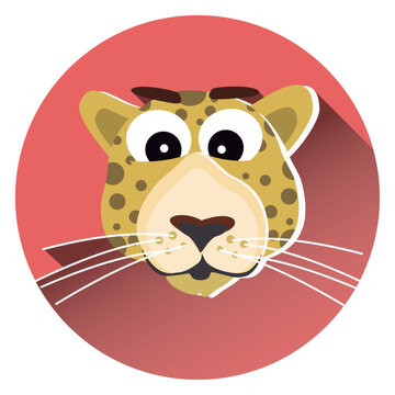 Leopard cartoon circle icon