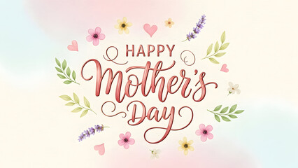 Happy mother's day greeting card with floral design