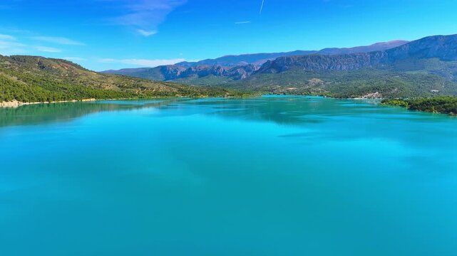 Sainte-Croix Lake Aerial Panorama Verdon Gorge Provence France