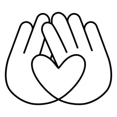 Obraz premium Heart logo hands stroke