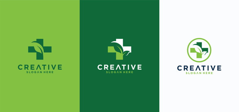 Health Care Logo set. Medical health technology logo design template.medical cross logo design	