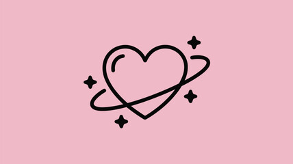 Intertwined hearts with stars Vector