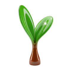 3d rendered green plant sprout isolated on transparent background