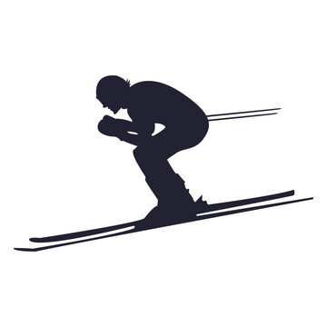 Man skiing silhouette